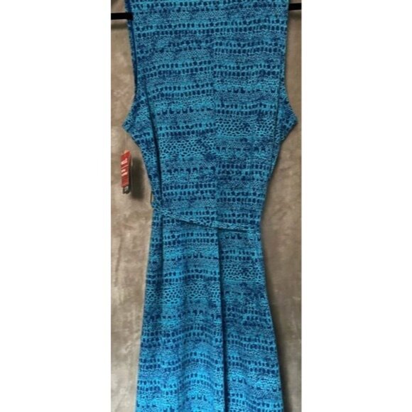 Mountain Hard Wear Women Sleeveless Blue Teal Dryspun Batika Waist Dress UPF 25 - Picture 6 of 12